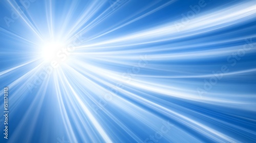 Abstract sunburst in vibrant blue and white