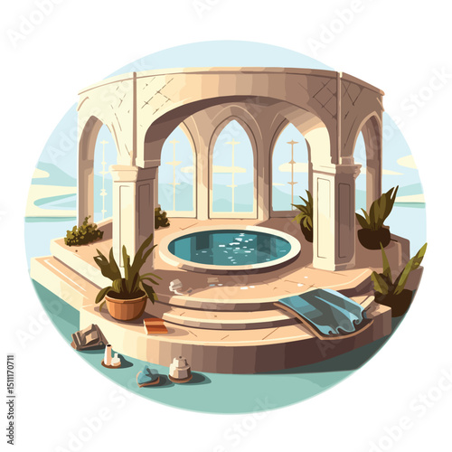 Spa Center Graphic Design Editable Vector Illustration for Relaxation Businesses