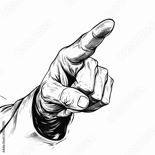 Professional Hand Pointing Symbol Vector Illustration for Presentations and Marketing Materials