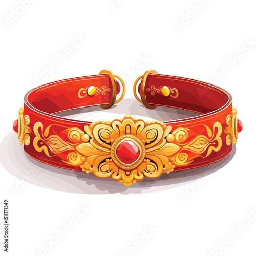 Traditional Hindu Raksha Bandhan Wristband Culture Icon for Festive Celebration