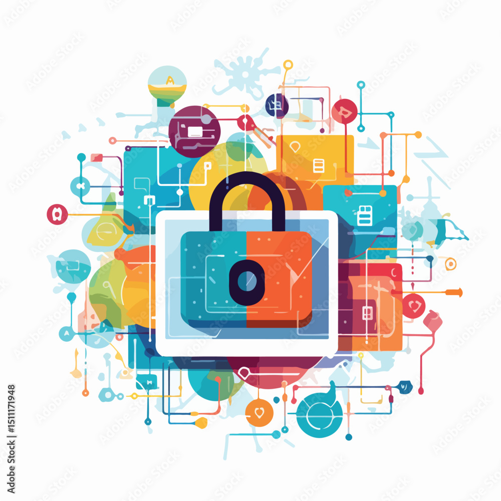 Obraz premium Professional Internet Security System Icon Design for Websites and Applications