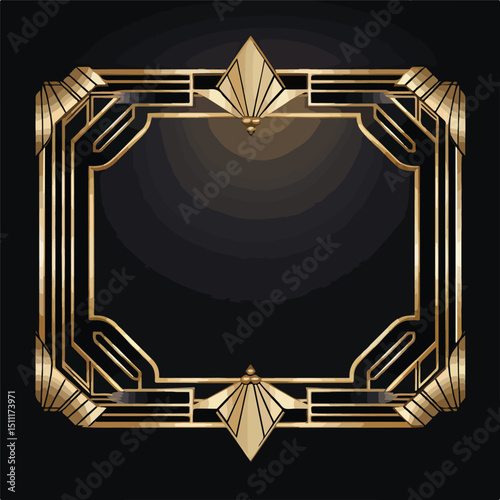 Vintage Art Deco Style Old Frame Icon Vector Illustration for Elegant Designs