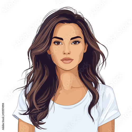 Professional Female Avatar Vector Illustration for Profile Pictures and Social Media Usage