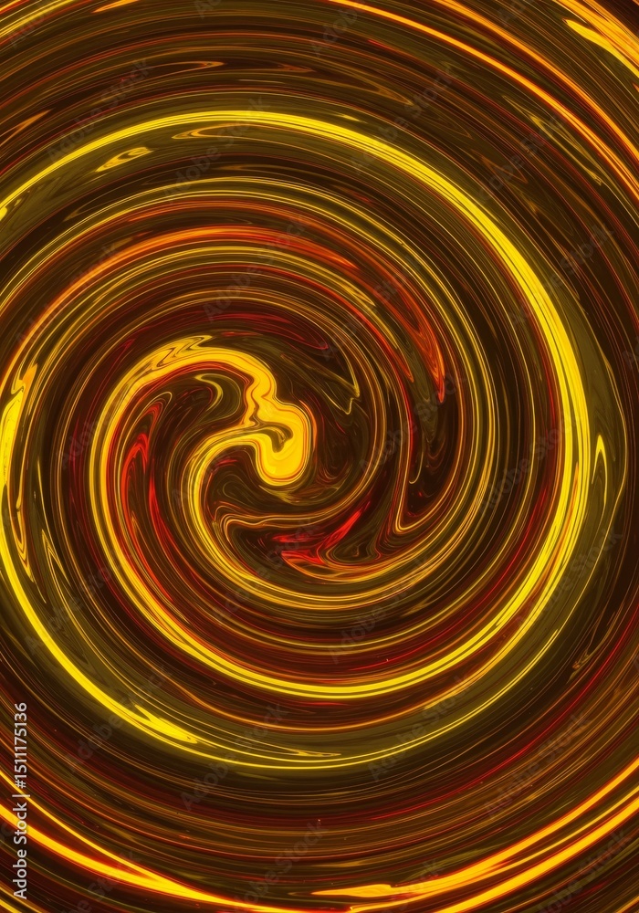 Fototapeta premium Abstract Illustration of Swirling Texture with Vibrant Yellow and Red Colors