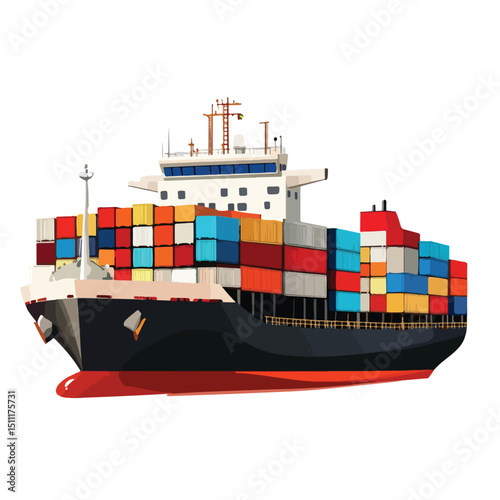 Global Cargo Container Shipping for International Transport Logistics Concept