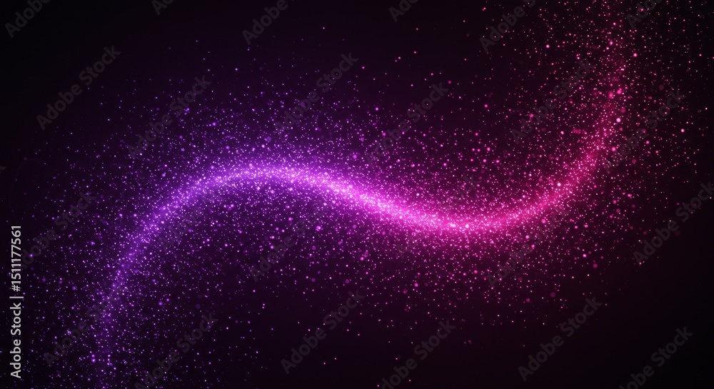 Obraz premium Abstract Sparkle Glitter Purple and Pink Wave Glowing Light Effect Background