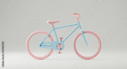 Pastel Pink and Blue Bicycle A Dreamy Ride