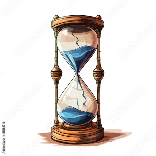 Professional Vector Illustration of Hourglass with Arm - Stock Vector EPS
