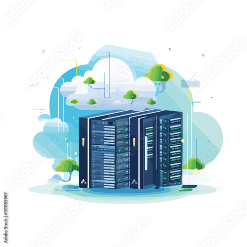 Professional Isolated Web Hosting Design Vector Illustration for Websites and Marketing Campaigns
