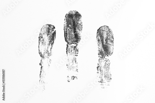 Black finger prints on whit...