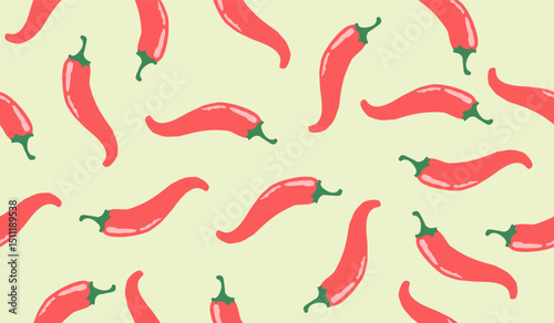 Cute spicy chili pattern background vector design