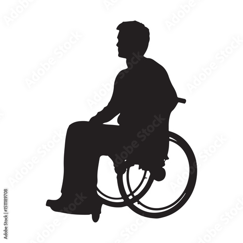 Wheelchair user silhouette illustration for accessibility and inclusion