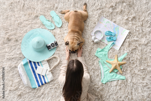 Young woman with cute Frenc...