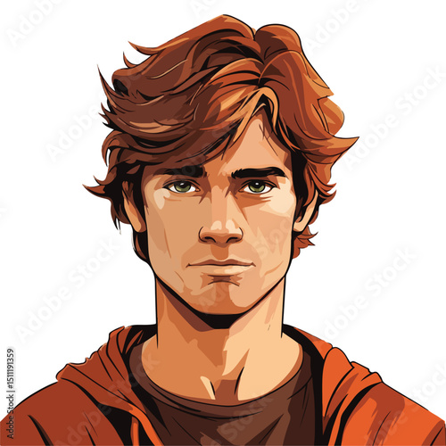 Professional Young Man Face Cartoon Vector Illustration for Graphic Design Projects