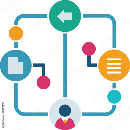 Digital Marketing Infographic with SEO, Social Media, and Email Icons, Project Management Infographic with Gantt Chart and Task Planning
