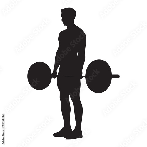 Deadlift silhouette vector illustration for fitness and gym enthusiasts