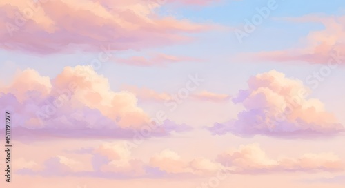 Abstract watercolor sky with light clouds in soft pastel shades. Gentle and ethereal tones perfect for meditation or wellness themes. Generative Ai
