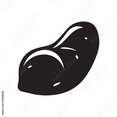 Isolated vector potato illustration, root vegetable food design element silhouette