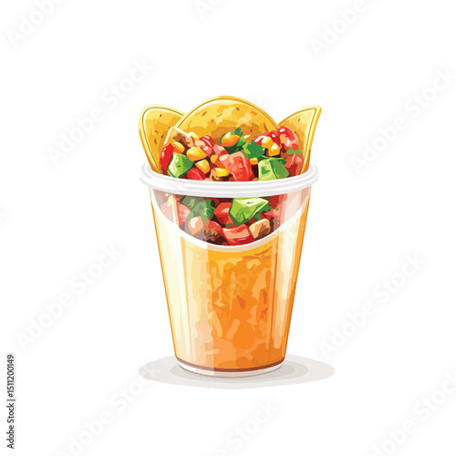 Professional Plastic Cup Mockup with Taco Mexican Food Vector Design