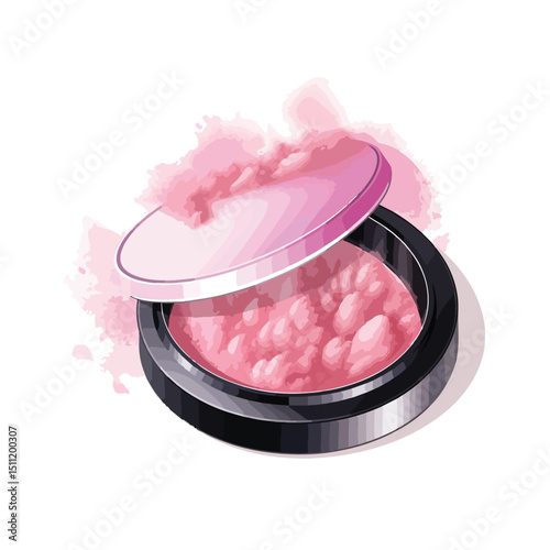 Professional Powder Makeup Icon Vector Illustration for Beauty and Cosmetics Concepts