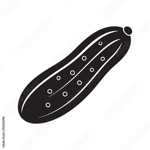 Isolated cucumber vector icon illustration fresh vegetable silhouette