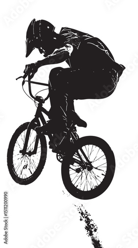 man bmx acrobatic figure silhouette