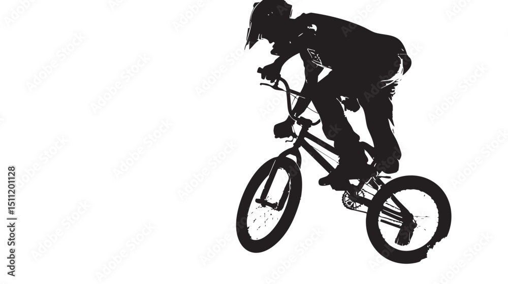 Fototapeta premium man bmx acrobatic figure silhouette