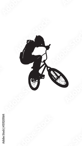 man bmx acrobatic figure silhouette