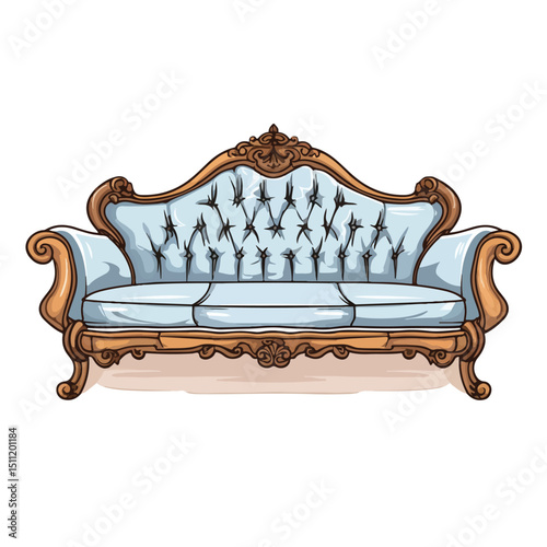 Elegant Sofa Furniture for Comfortable Interior Decor in Vector Illustration