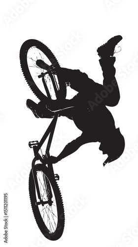 man bmx acrobatic figure silhouette