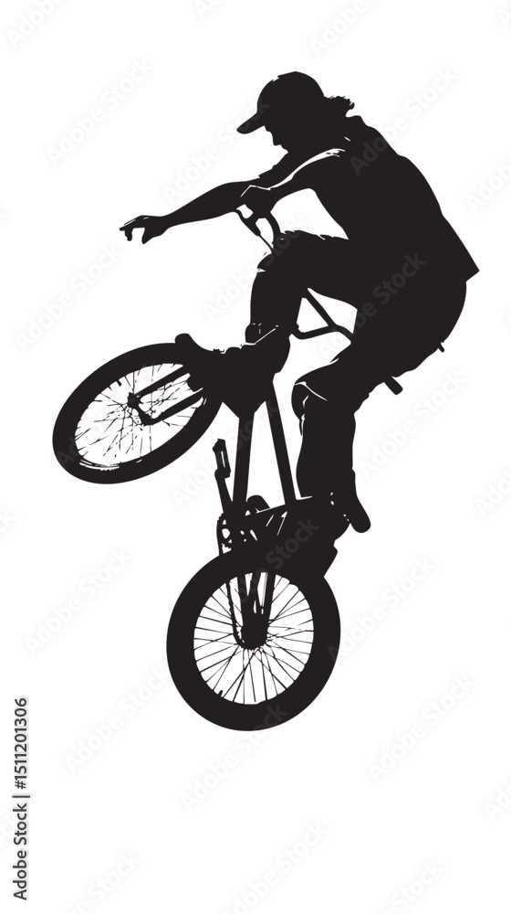 Obraz premium man bmx acrobatic figure silhouette