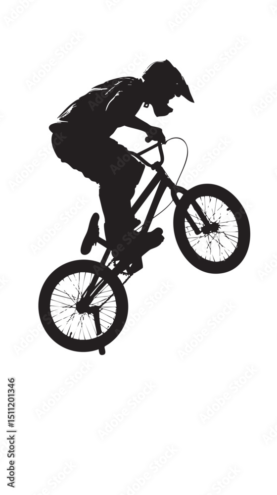 Fototapeta premium man bmx acrobatic figure silhouette