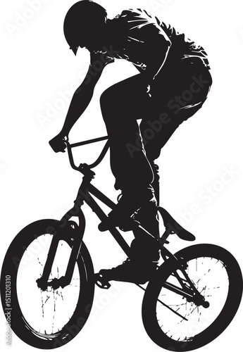 man bmx acrobatic figure silhouette