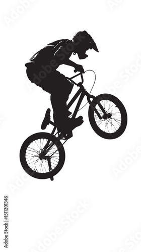 man bmx acrobatic figure silhouette