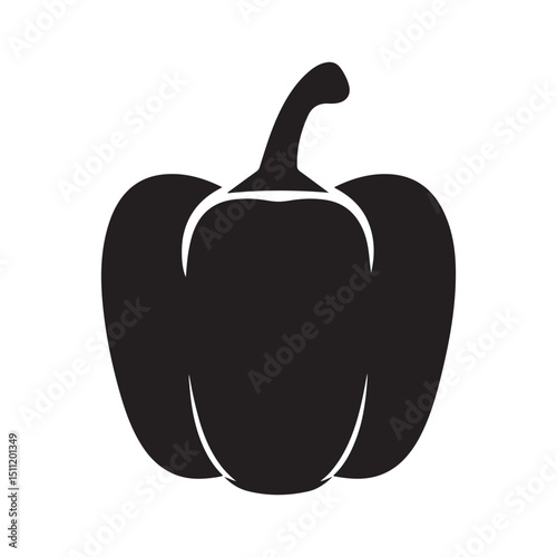 Bell pepper vector illustration of fresh vegetable isolated design silhouette