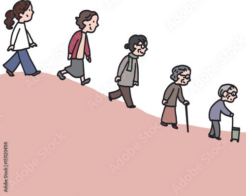ゆっくりと下り坂になる中年以降の人生
