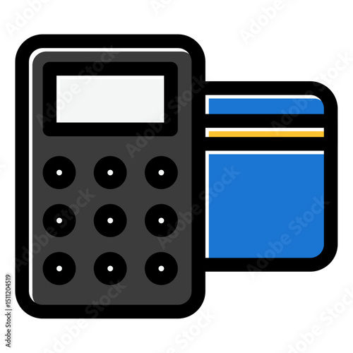 debit card machine vector icon