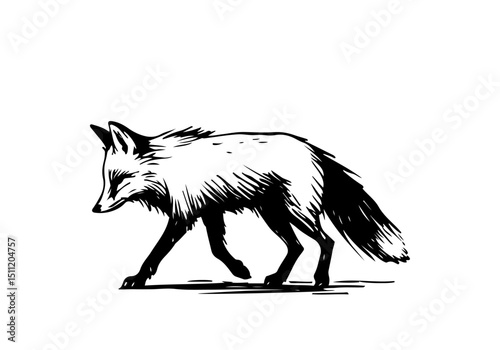 Fox hand drawn sketch vector illustration