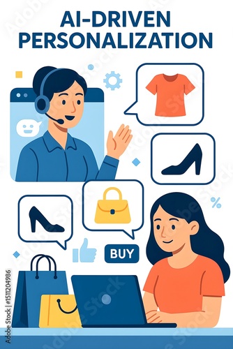 AI-Driven Personalization illustration with smart AI-driven personalization elements showing AI-driven personalization features

