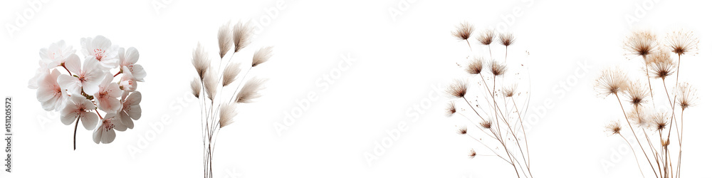 Fototapeta premium Delicate flowers in a minimalist romantic arrangement