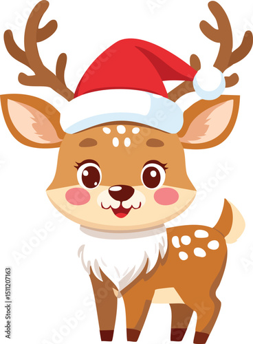reindeer with santa hat