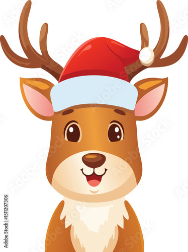 reindeer with santa hat