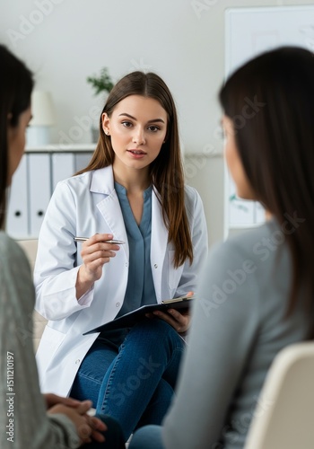 Psychologist Counseling Patient in Therapy Session for Mental Health