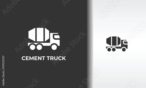 Cement Truck Vector, Icon Or Logo Sign Isolated Symbol Illustration