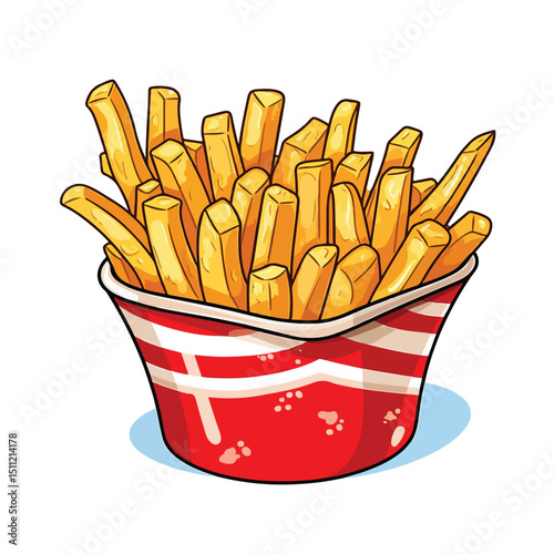 Crispy French Fries Fast Food Icon in Vector for Menu and Restaurant Designs