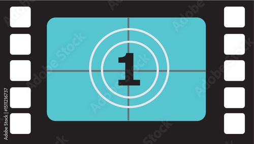 Vintage Film Countdown Classic Movie Reel Number One