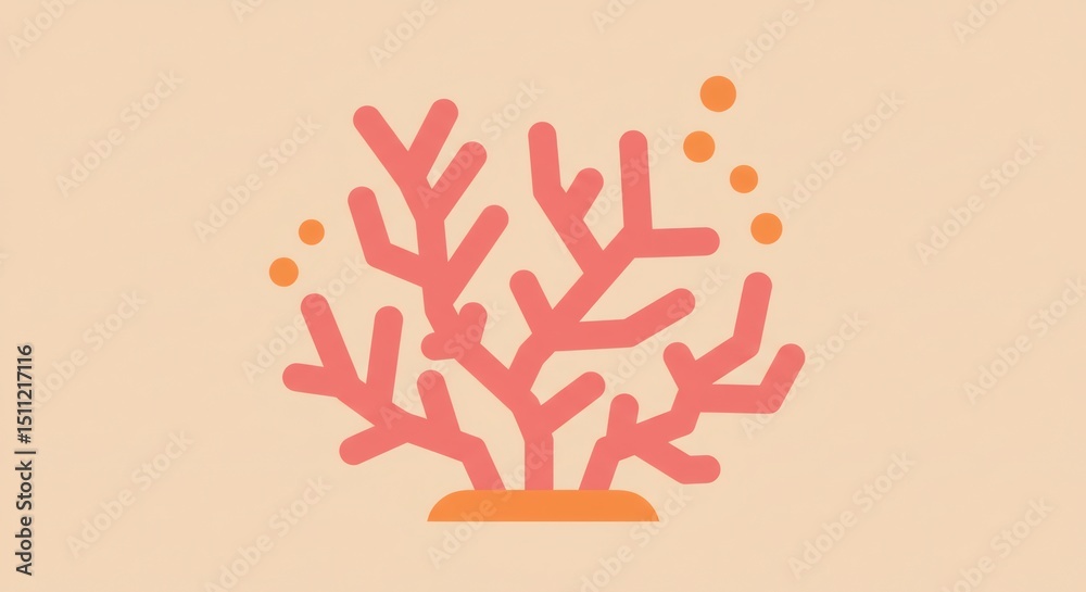 Fototapeta premium Pink coral reef marine life underwater summer diving decoration