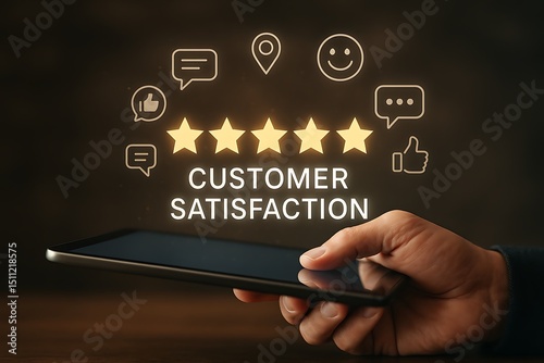 Wallpaper Mural A person uses a tablet to show customer satisfaction Torontodigital.ca