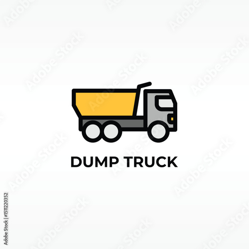 Dump Truck Vector, Icon Or Logo Sign Isolated Symbol Illustration