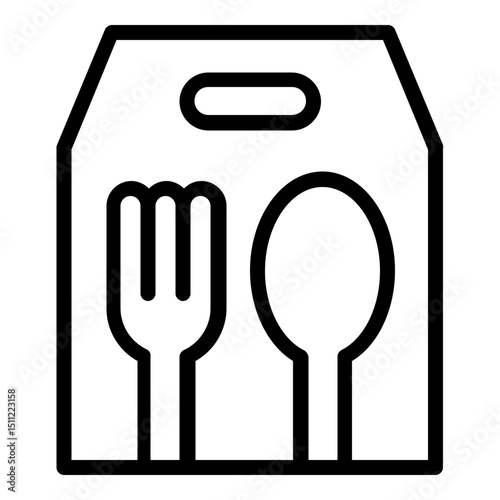 delivery food icon line